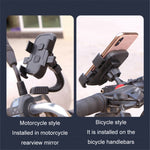 Motorcycle Rearview Mirror Mount Cellphone Bracket Motorbike Rotatable Phone Holder
