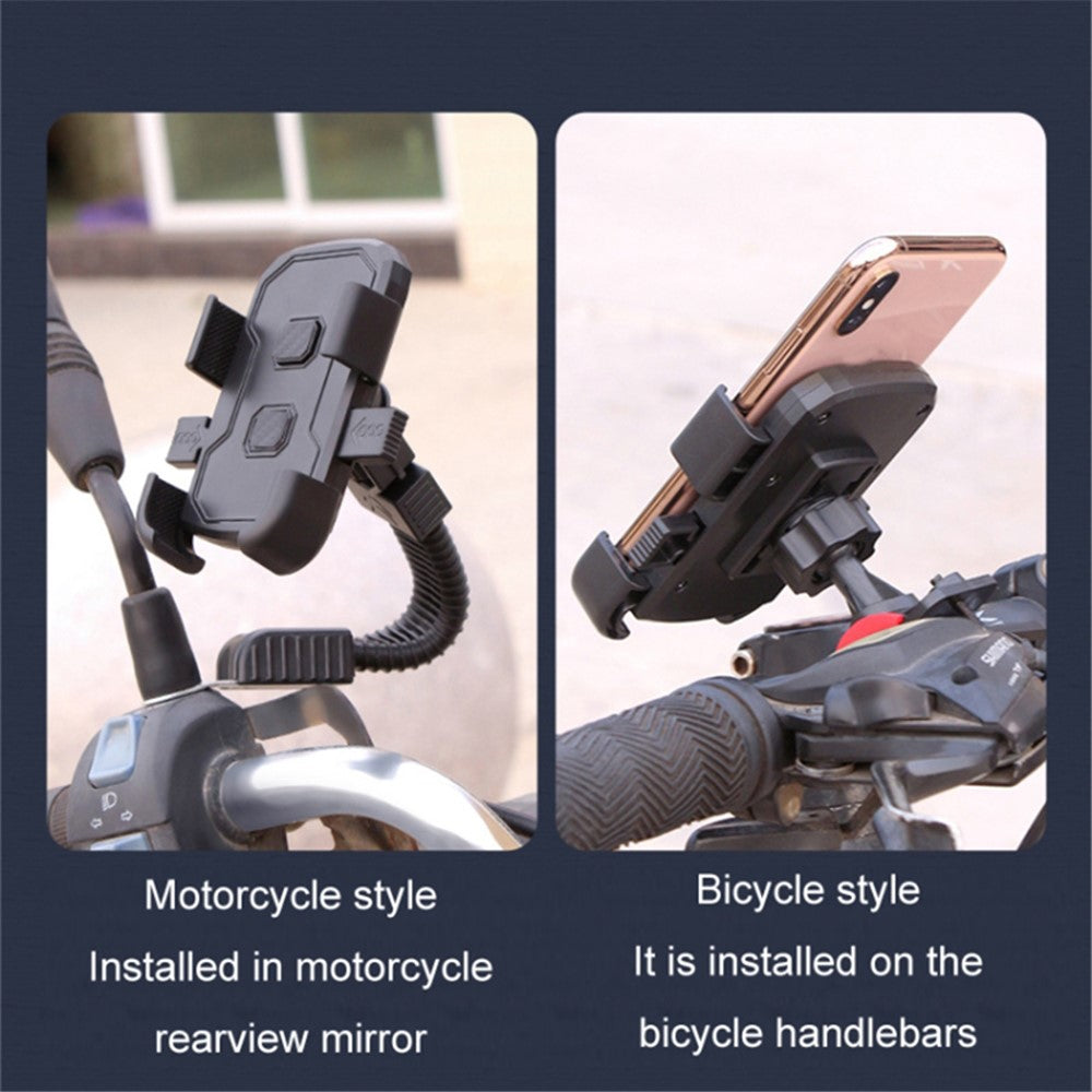 Motorcycle Rearview Mirror Mount Cellphone Bracket Motorbike Rotatable Phone Holder