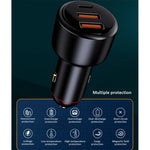 PD3.0 Hurtigopladende Billader 65W Cigarettænder Opladeradapter 3-Port 100W Super Billader