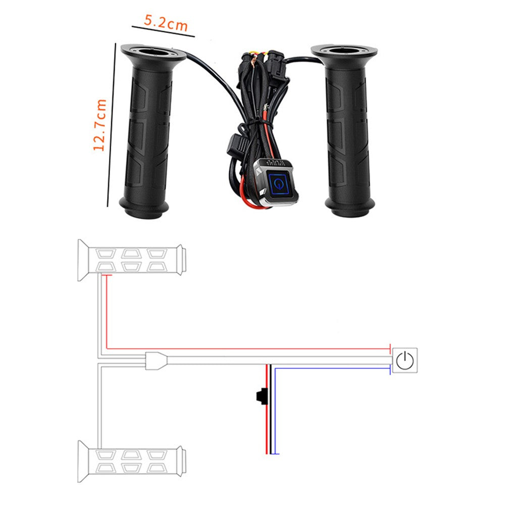 WUPP CSZH-983F2 1 Pair Intelligent Three Gear Temperature ATV Motorcycle Electric Heating Handle