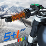 WUPP CSZH-974K1 motorcykelvarmehåndtag med hukommelsesfunktion mønsterdesign elektrisk håndtagsholder understøtter 6 temperaturjusteringer