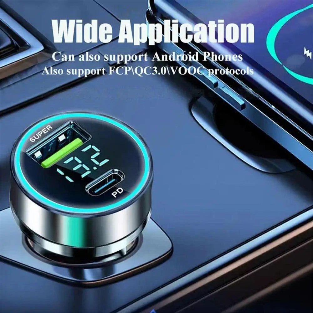 D3-PD 120W USB+Type-C snabbladdare för bil för mobiltelefon, surfplatta, kamera