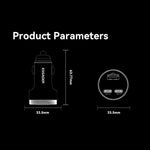 ESSAGER Aluminum Alloy 105W Phone Charger USB+Dual Type-C Car Charger