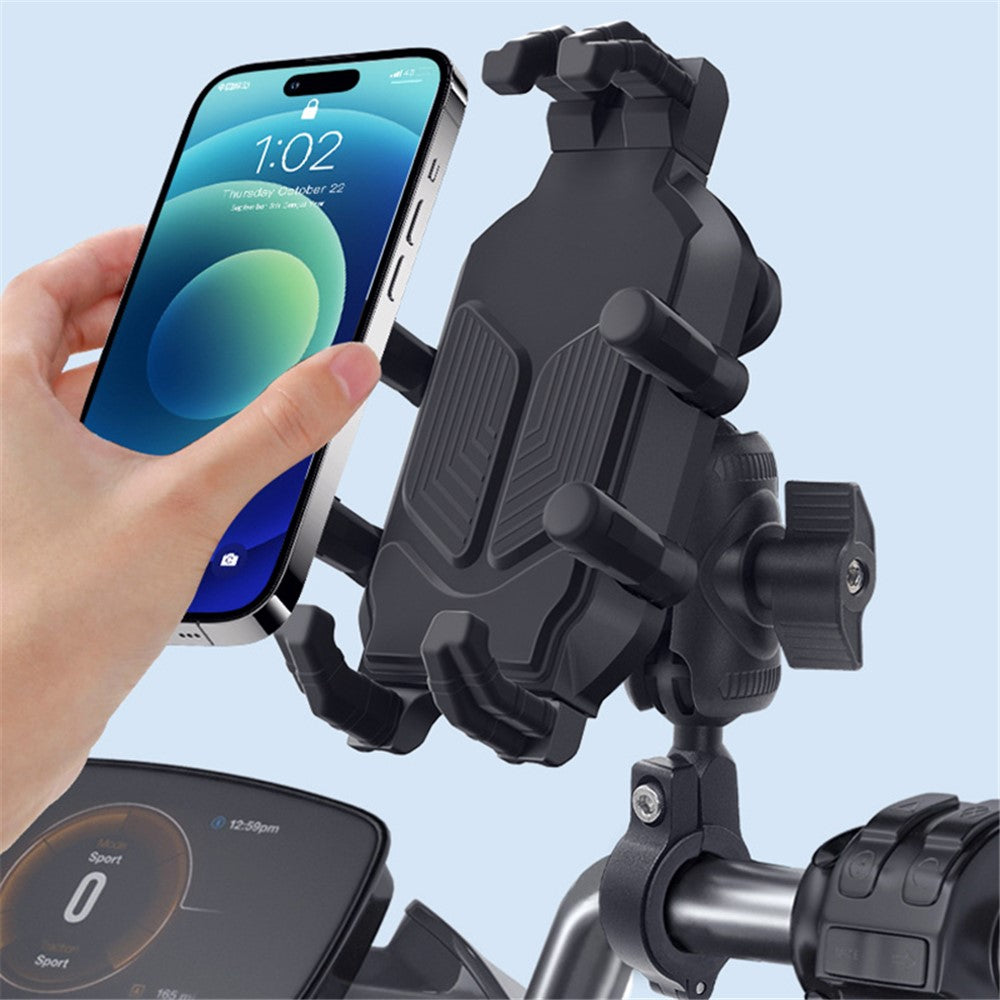 WUPP CS-1988A1 mobilholder til motorcykelstyr, CNC-stødsikkert armbånd til mobiler på 4,7-7,2 tommer