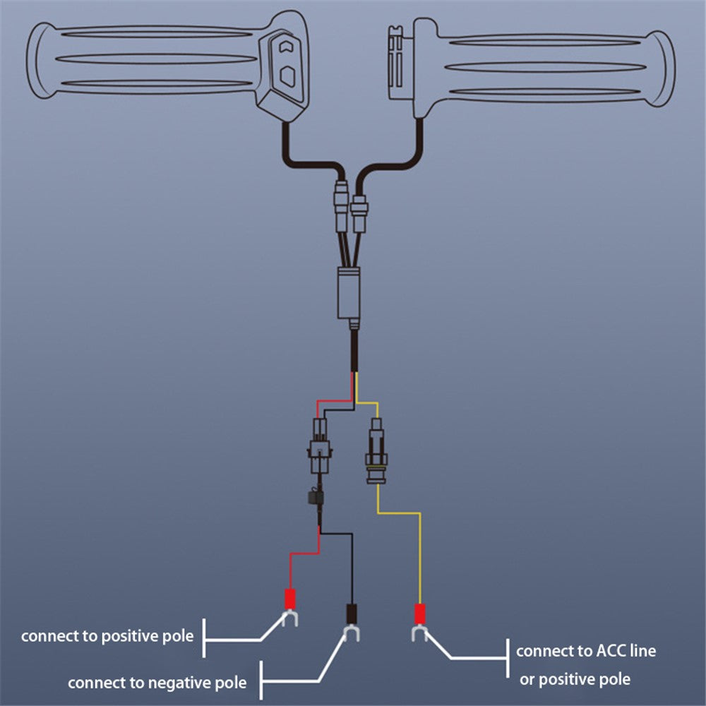 WUPP CSZH-1970A1 Motorcycle Electric Heated Grips 2.5mm + Three-Wire ACC Version