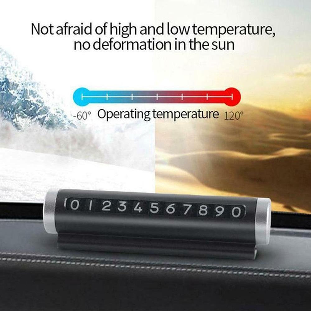 Aluminum Alloy+PC Roller Design Car Stop Sign Phone Number Plate Temporary Parking Card