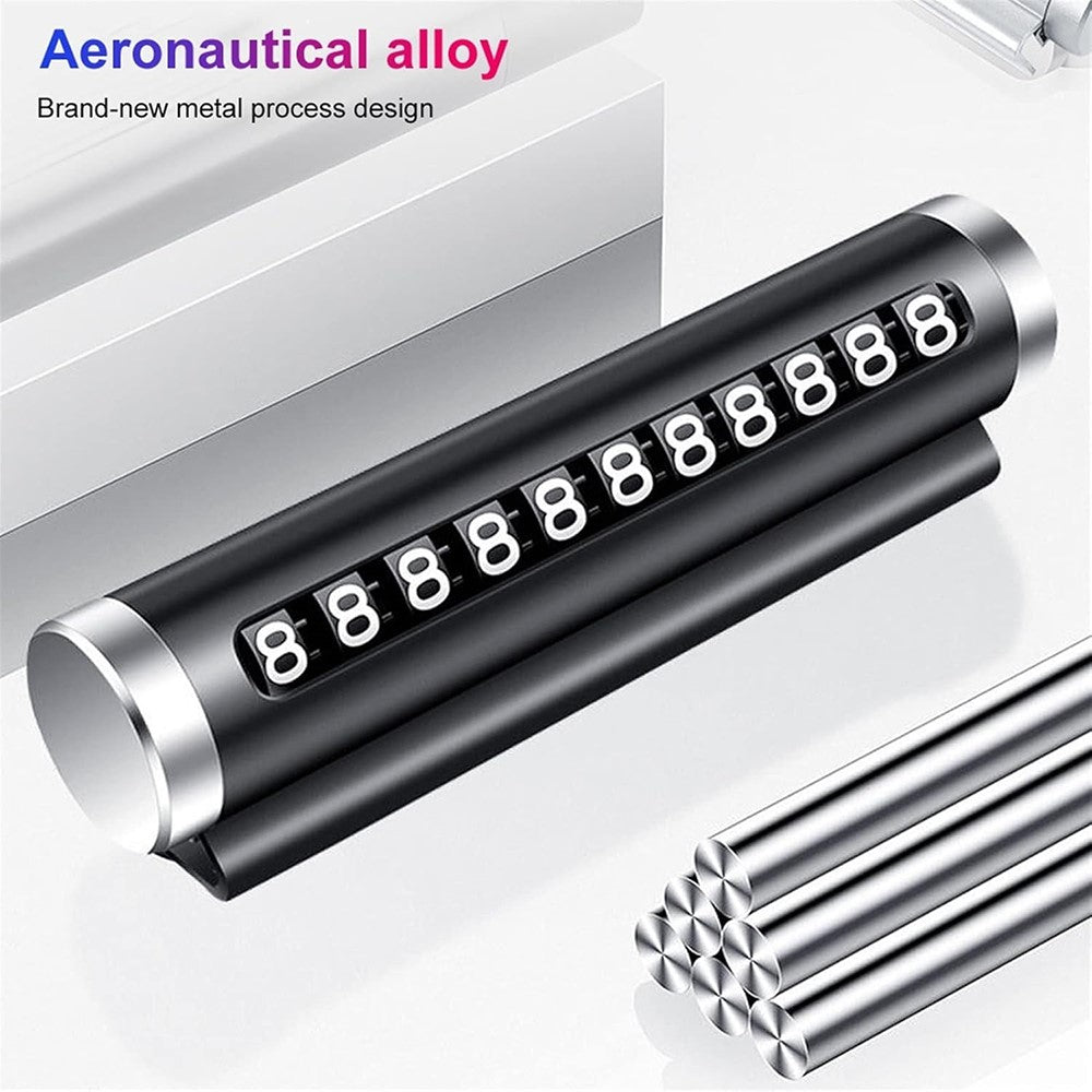 Aluminum Alloy+PC Roller Design Car Stop Sign Phone Number Plate Temporary Parking Card