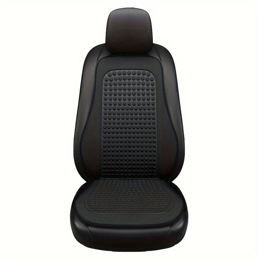 Summer Cooling Mat 3D Massage Breathable Ice Silk Universal Car Front Seat Cover + Backrest Pad