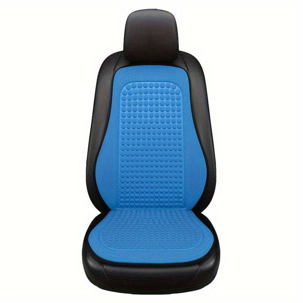 Summer Cooling Mat 3D Massage Breathable Ice Silk Universal Car Front Seat Cover + Backrest Pad