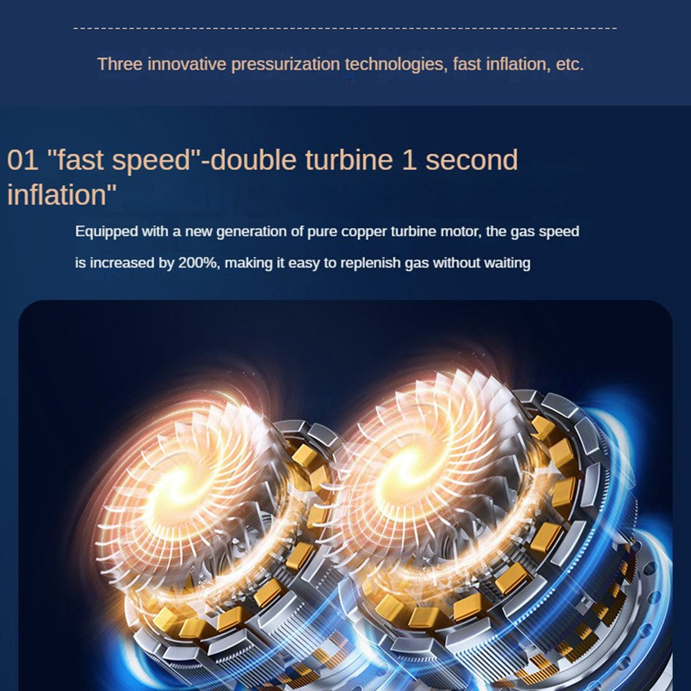 SUITU ST-5518 Bil Trådløs Oppustelig Pumpe Multifunktionel Bærbar Minipumpe med Lys