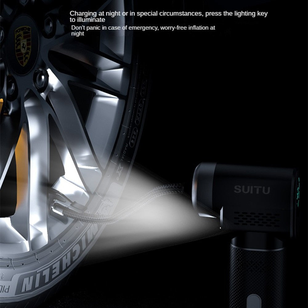 SUITU ST-5518 Bil Trådløs Oppustelig Pumpe Multifunktionel Bærbar Minipumpe med Lys