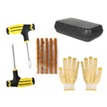 BY-1308 Car Tire Repair Tool Kit Tyre Puncture Tool with Rubber Strip + Gloves (without Glue)