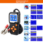 KONNWEI KW650 6-12V Car Motorcycle Battery Tester Charging Cranking Test Tool Battery Analyzer 100 to 2000 CCA