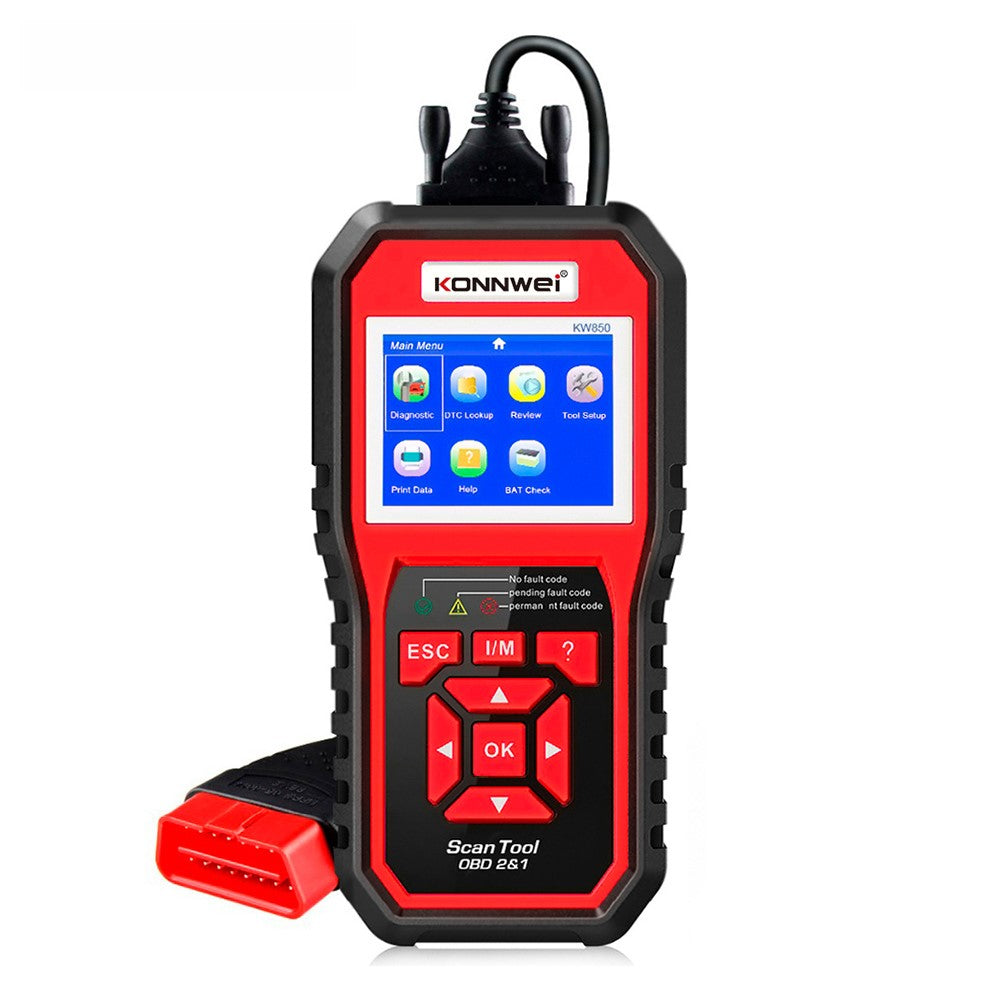 KONNWEI KW850 OBD2 Scanner Code Reader OBD II Automotive Scanner Car Diagnostic Scan Tool Check Engine Tool (Support 8 Languages)
