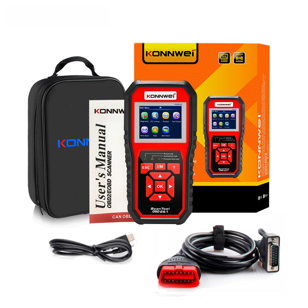KONNWEI KW850 OBD2 Scanner Code Reader OBD II Automotive Scanner Car Diagnostic Scan Tool Check Engine Tool (Support 8 Languages)