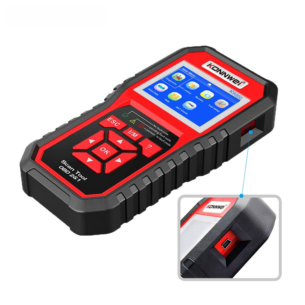 KONNWEI KW850 OBD2 Scanner Code Reader OBD II Automotive Scanner Car Diagnostic Scan Tool Check Engine Tool (Support 8 Languages)