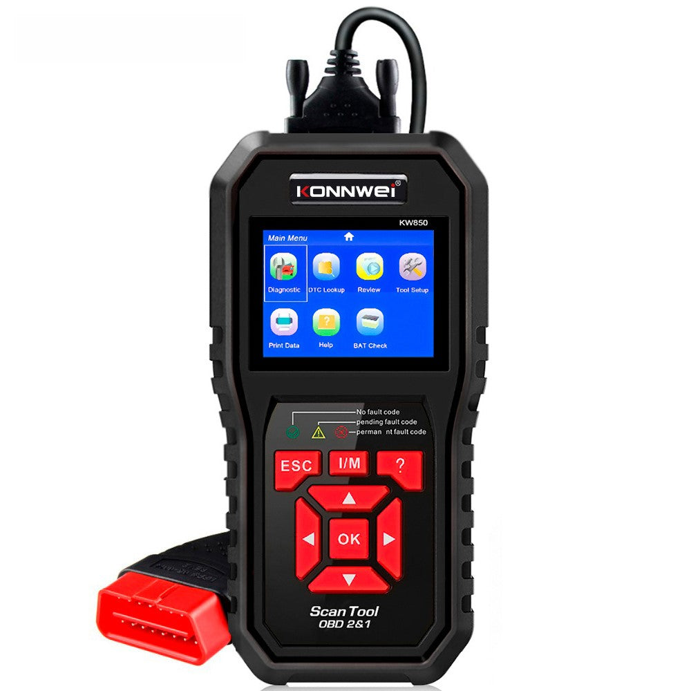 KONNWEI KW850 OBD2 Scanner Code Reader OBD II Automotive Scanner Car Diagnostic Scan Tool Check Engine Tool (Support 8 Languages)