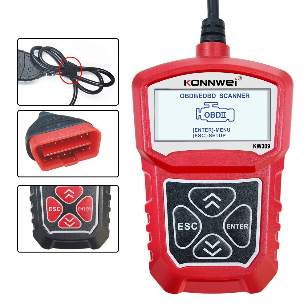 KONNWEI KW309 Automotive Diagnostic Tool OBD2 Autoscanner Code Reader EOBD Scan Machine OBDII Scanner