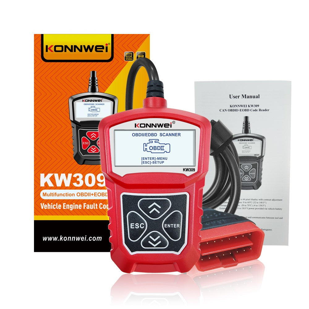 KONNWEI KW309 Automotive Diagnostic Tool OBD2 Autoscanner Code Reader EOBD Scan Machine OBDII Scanner