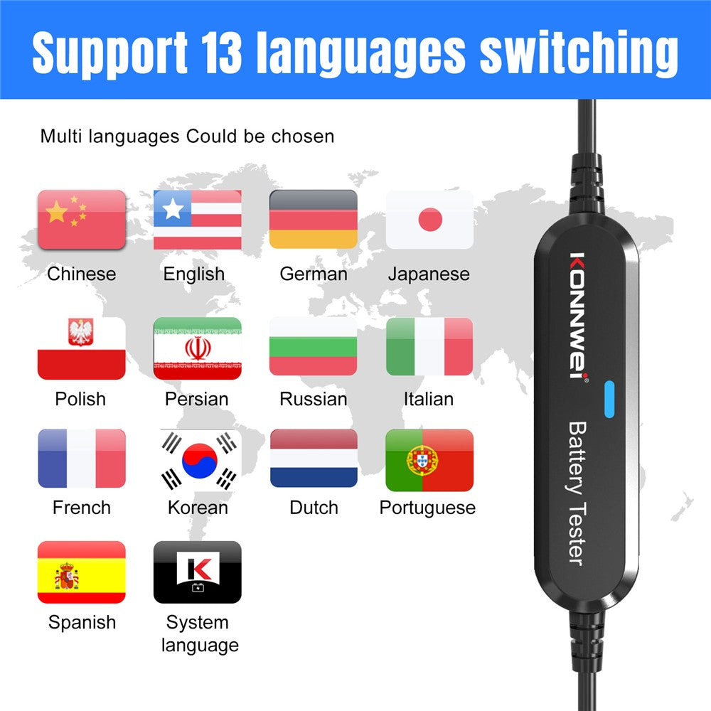 KONNWEI BK100 Automotive Wireless Bluetooth-compatible 6V 12V Battery CCA Tester Car Battery Charging Analyzer