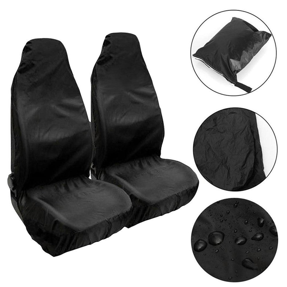 ZJ-784 2Pcs Car Front Seat Dust Cover Waterproof Polyester Seat Protector Sleeve