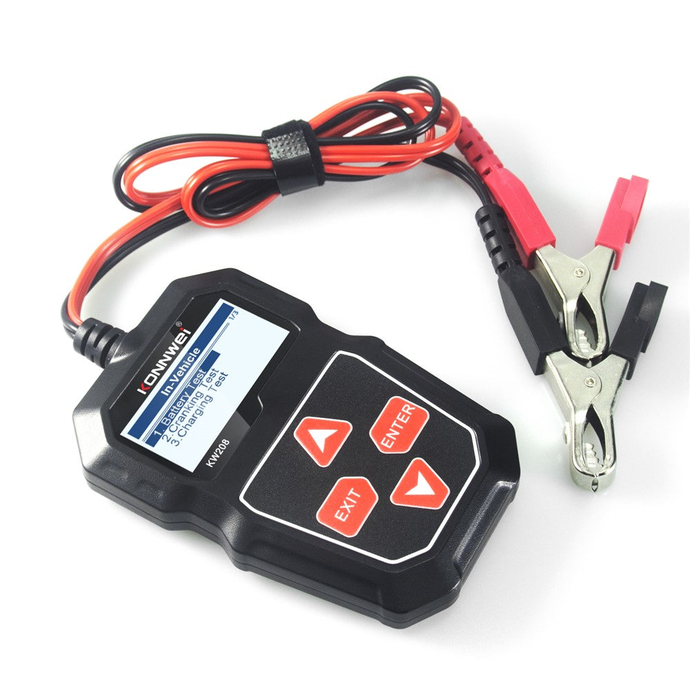 KONNWEI  KW208 Automotive Battery Tester Car Digital 12V 100-2000CCA Cranking Charging System Test Tool
