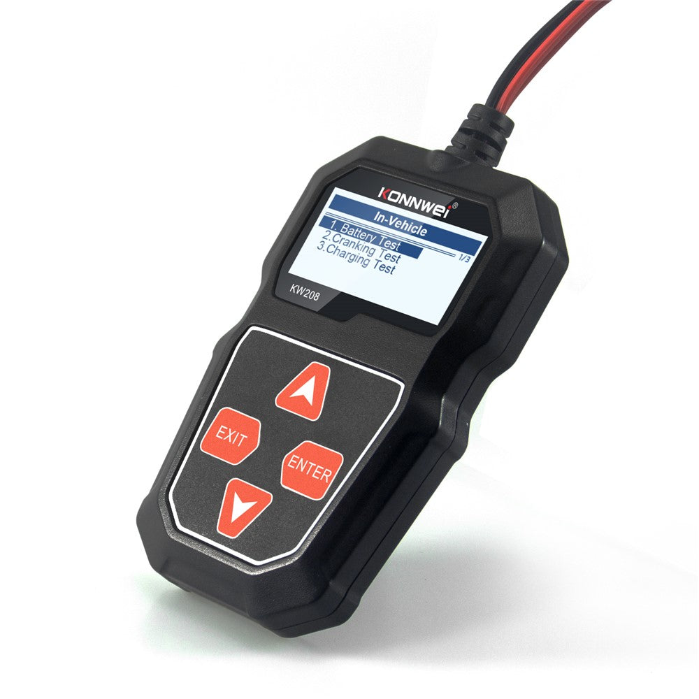 KONNWEI  KW208 Automotive Battery Tester Car Digital 12V 100-2000CCA Cranking Charging System Test Tool