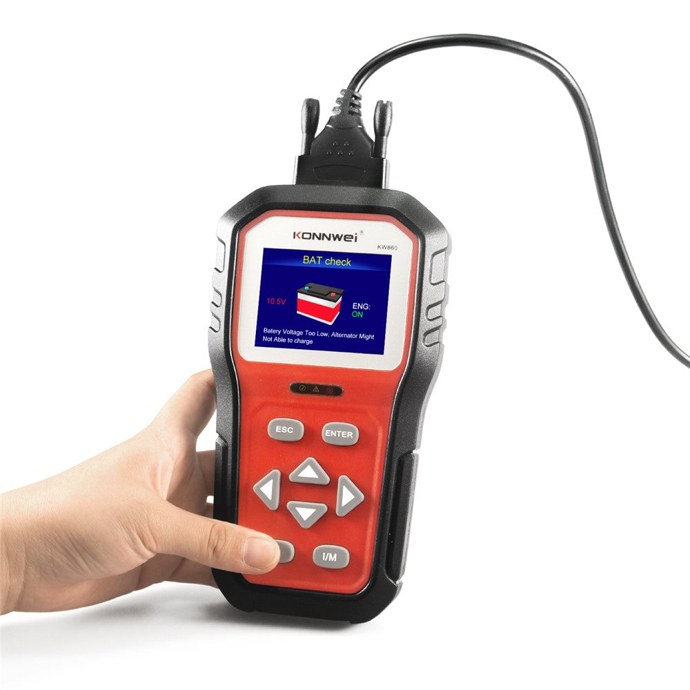 KONNWEI KW860 OBDII Scanner Code Reader Motorfejllæser Slet/nulstil fejlkoder Diagnostisk scanner