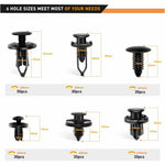 200Pcs Mixed Plastic Car Door Panel Fastener Vehicle Bumper Clips Retainer Fasteners with 1 Pry Tool