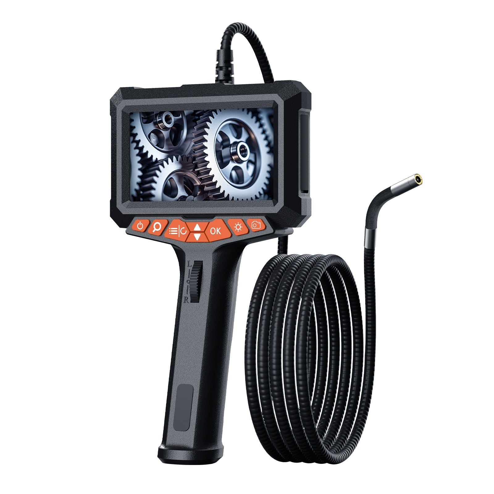P370 1m Flexible Tube 6mm Lens Borescope 360 Degree Rotatable 5 Inch HD Screen Waterproof Endoscope Camera