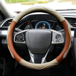 38cm Round Car Steering Wheel Cover Anti-skid Microfiber Leather Steering Wheel Sleeve