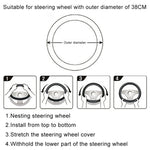 38cm Round Car Steering Wheel Cover Anti-skid Microfiber Leather Steering Wheel Sleeve