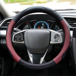 38cm Round Car Steering Wheel Cover Anti-skid Microfiber Leather Steering Wheel Sleeve