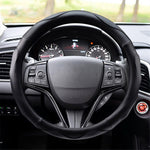 38cm Round Car Steering Wheel Cover Anti-skid Microfiber Leather Steering Wheel Sleeve