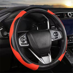 39cm Carbon Fiber Leather Steering Wheel Cover Anti-Slip Car Steering Wheel Protector