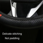 39cm Carbon Fiber Leather Steering Wheel Cover Anti-Slip Car Steering Wheel Protector