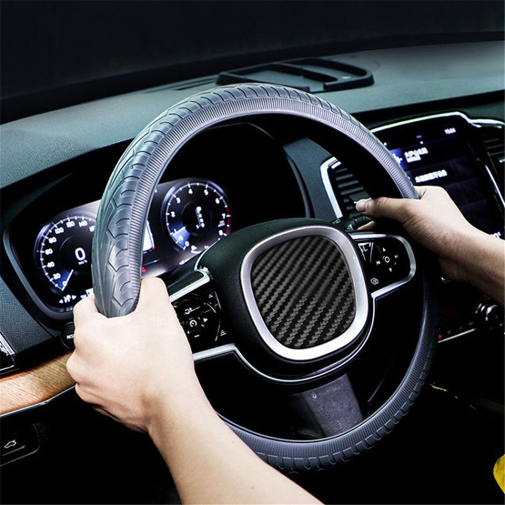 Car Tire Texture Steering Wheel Anti-slip Grip Silicone Protective Cover