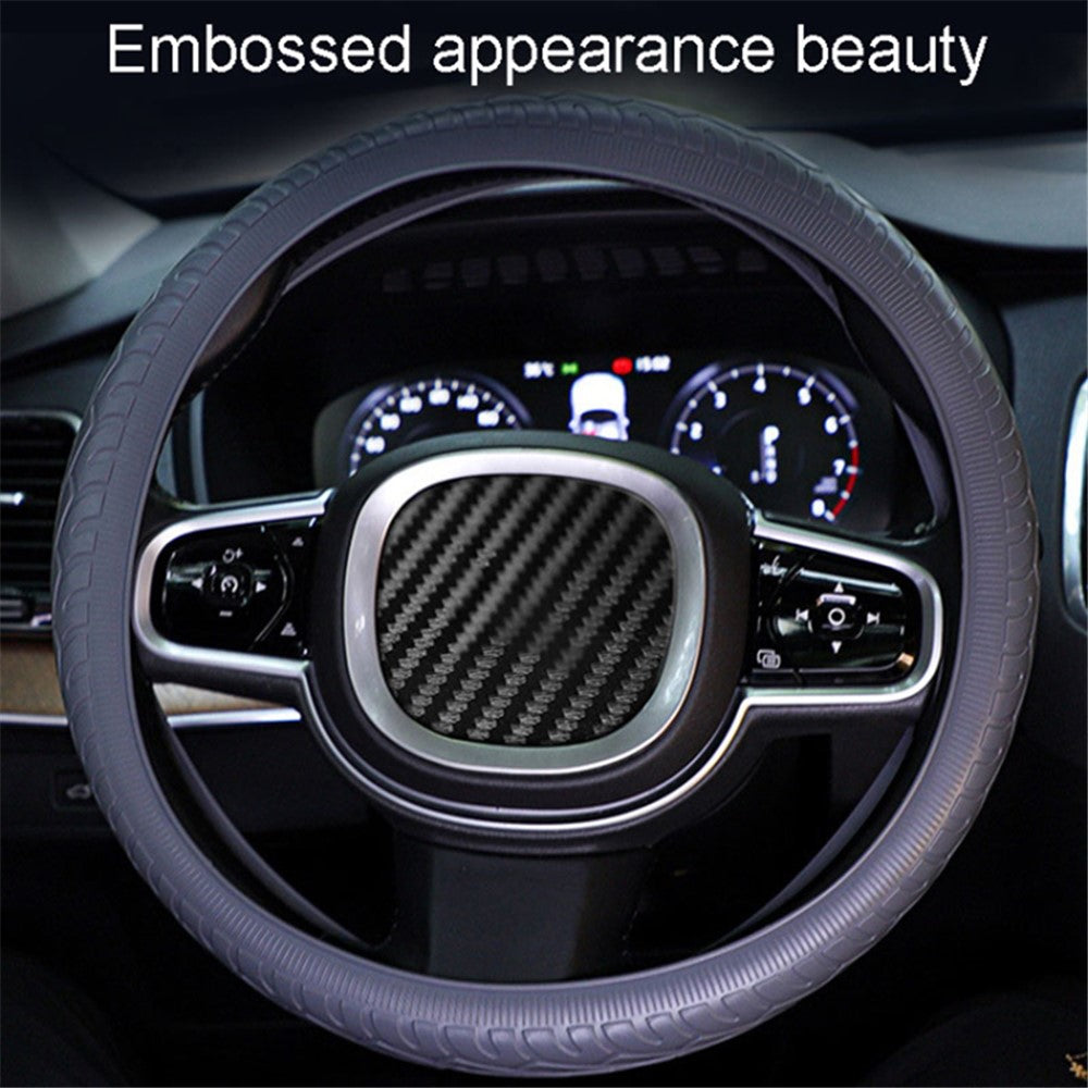 Car Tire Texture Steering Wheel Anti-slip Grip Silicone Protective Cover