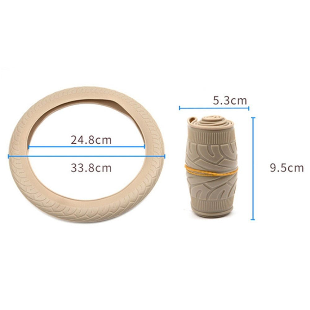 Car Tire Texture Steering Wheel Anti-slip Grip Silicone Protective Cover