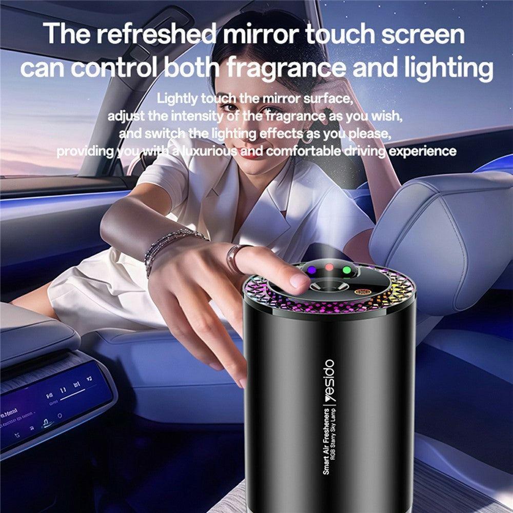 YESIDO VC14 Car Aromatherapy Diffuser Smart Air Freshener Rechargeable RGB Starry Sky Ambient Lamp