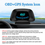 P19 HUD-enhed Multifunktionel smart digitalmåler Universal bil-speedometer LCD-display OBD GPS-scanner Diagnostisk værktøj Hastighedsalarm