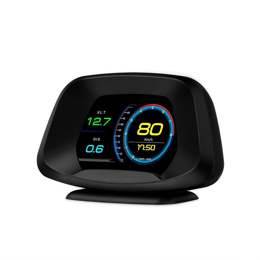 P19 HUD-enhed Multifunktionel smart digitalmåler Universal bil-speedometer LCD-display OBD GPS-scanner Diagnostisk værktøj Hastighedsalarm
