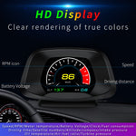 P19 HUD-enhed Multifunktionel smart digitalmåler Universal bil-speedometer LCD-display OBD GPS-scanner Diagnostisk værktøj Hastighedsalarm