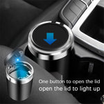 ABS+Metal Liner LED Light Car Ashtray Vehicle Interior Garbage Can Ashtray with Lid