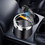 ABS+Metal Liner LED Light Car Ashtray Vehicle Interior Garbage Can Ashtray with Lid