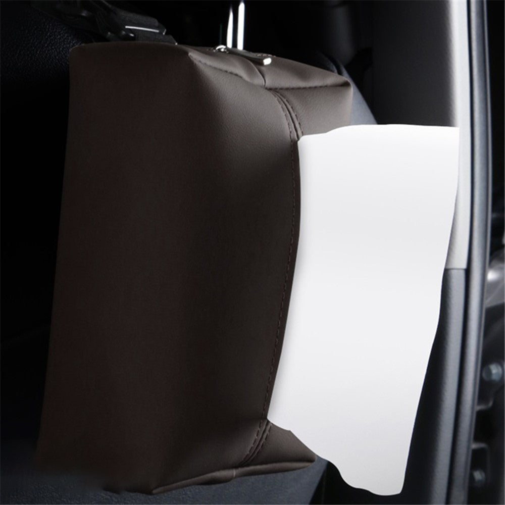 Napa Leather Car Tissue Box Holder Back Seat Headrest Hanging Tissue Box