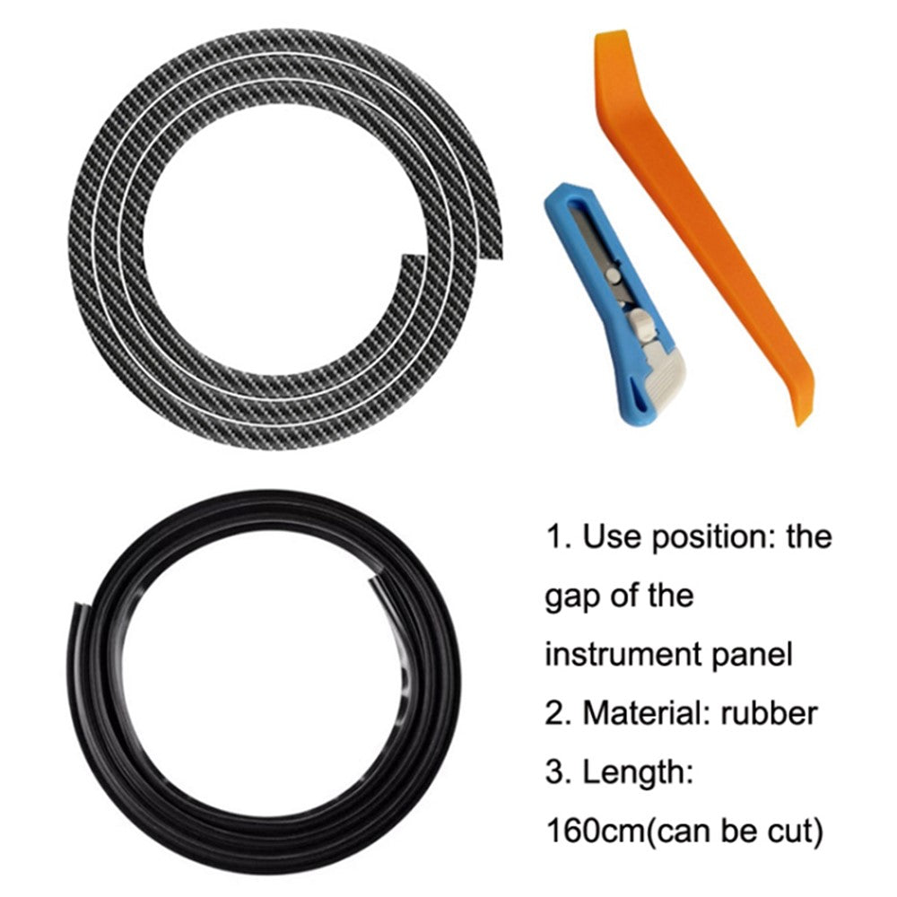 160cm Car Dashboard Seal Strip Soundproof Rubber Edges Sealing Strip