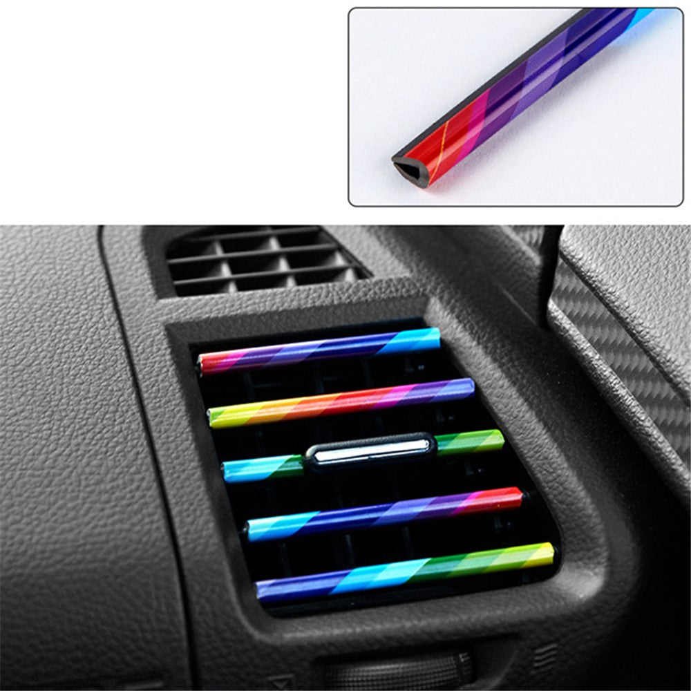 10Pcs Car Air Outlet Decorative Strips Vehicle Trim Air Vent Flexible PVC Decor Strips