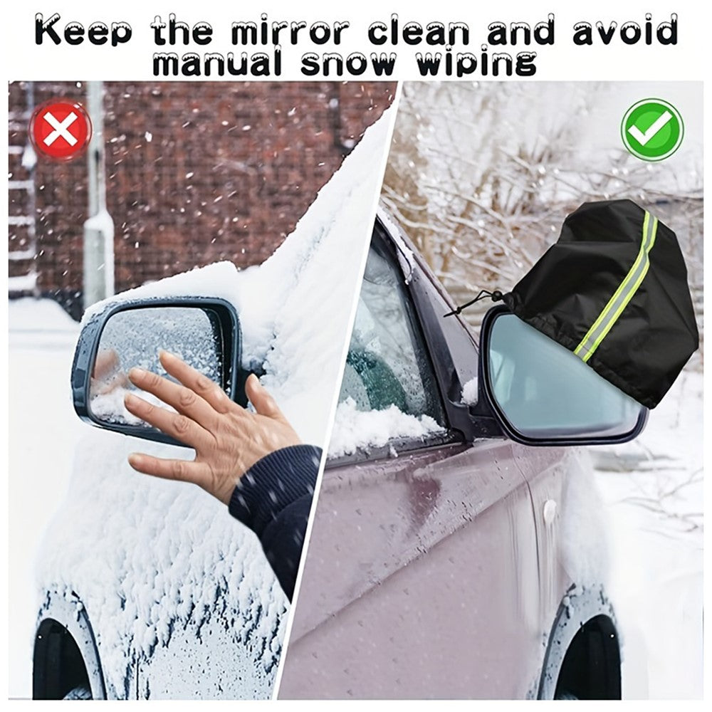 1 Pair 600D Oxford Cloth Car Rearview Mirror Cover Thickened Rainproof Snow-Proof Cover