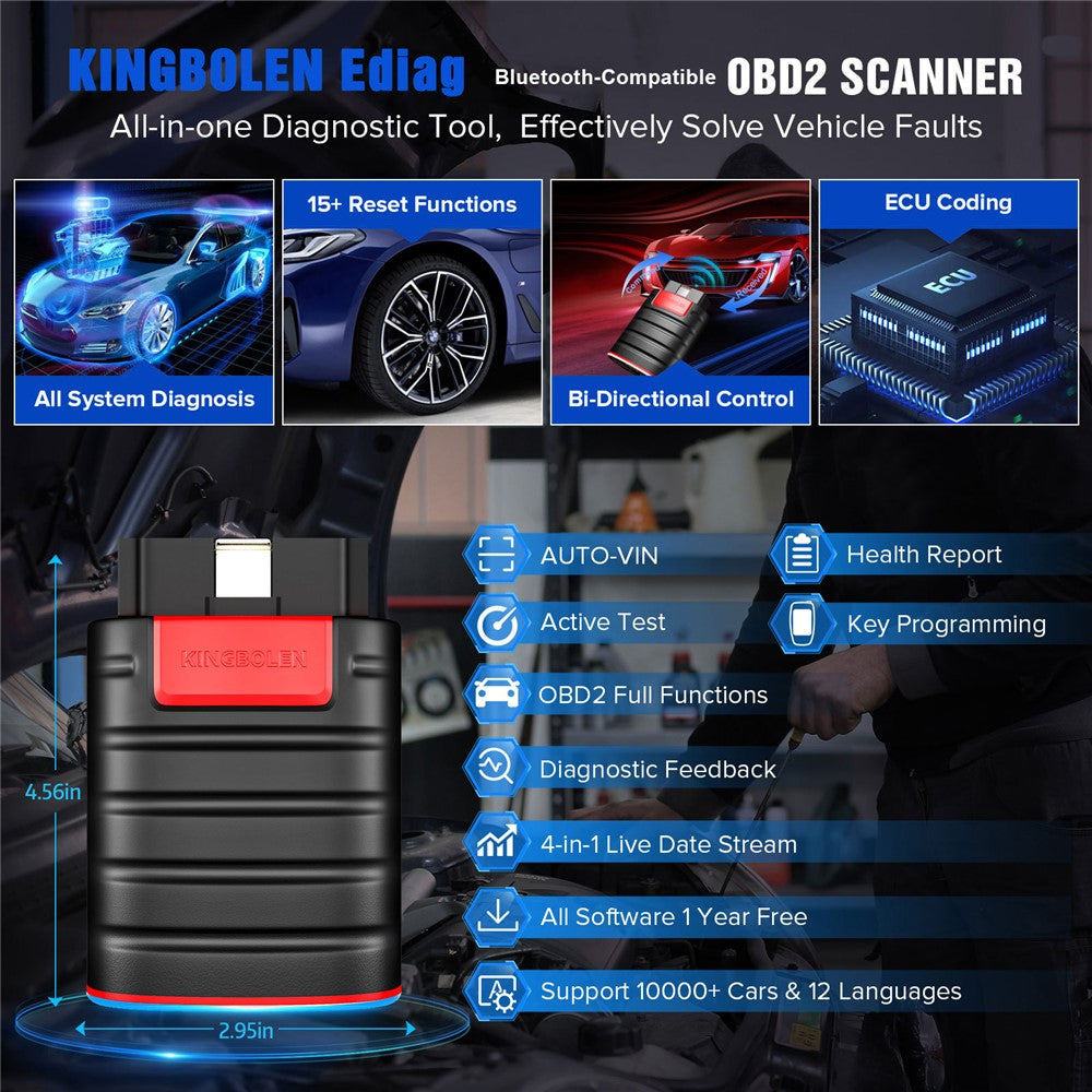 KINGBOLEN Ediag OBD2 Car Diagnostic Scanner Vehicle Engine Fault Code Reader